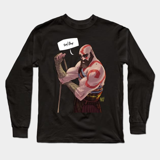 HEY BOY - god of war. Long Sleeve T-Shirt by Flappy